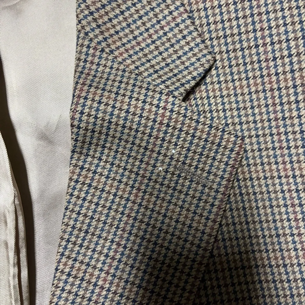 Vintage Ralph Lauren Chaps Blazer Made in Canada Silk Wool Houndstooth 40R - Picture 7 of 16